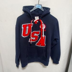 COPY - 🏒IN PLAY 🇺🇸 U.S.A. 🇺🇸 Hockey HOODIE 🏒 Men's XS Red,White,Blue